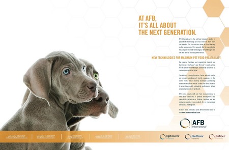ALL THIS WIGGLY WEIMARANER FUN LEAD TO A VERY NICE AD FOR AFB INTERNATIONAL!